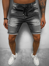 Spodenki męskie jeansowe czarne OZONEE NB/MP0033N/1