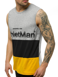 T-Shirt męski bez rękawów szary OZONEE JS/SS11065