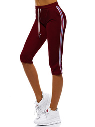 Spodnie dresowe krótkie damskie bordowe OZONEE JS/1021/B13