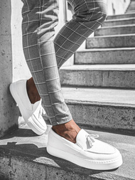 Buty męskie slip on białe o/kn717