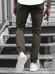 Spodnie męskie chino joggery khaki OZONEE JB/JP1145/17