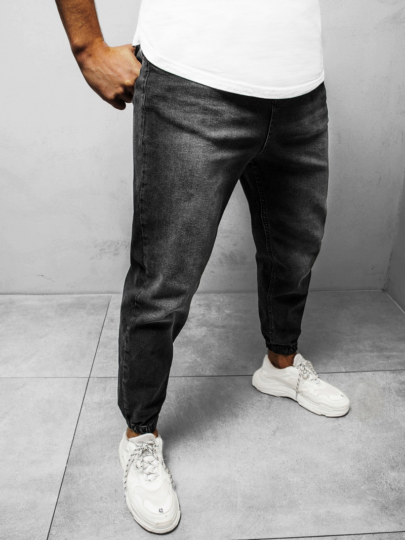 Spodnie jeansowe męskie czarne OZONEE DP/746Z