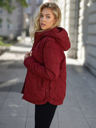 Kurtka zimowa damska pikowana burgundowa OZONEE JS/16M9300/06