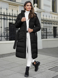 Płaszcz zimowy damski pikowany czarny OZONEE JS/5M3178/392Z