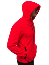 Kurtka softshell męska z kapturem czerwona OZONEE JS/KS2183