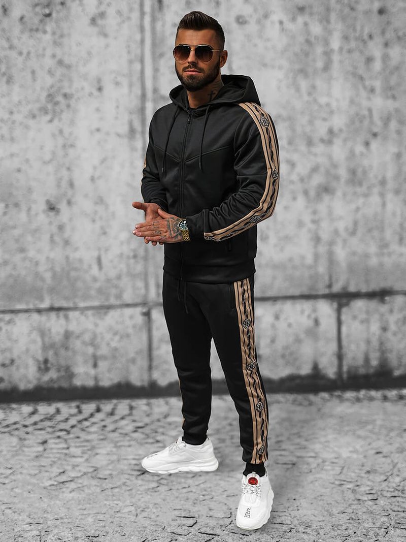 Komplet dresowy męski czarny OZONEE O/3A167