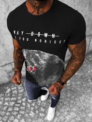 T-Shirt męski czarny OZONEE O/1298Z