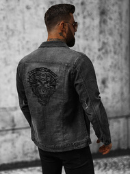 Чоловіча джинсова куртка Чорна OZONEE NB/MJ515N