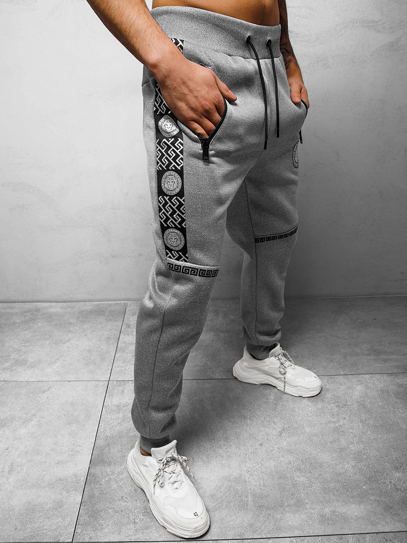 Spodnie dresowe męskie szare OZONEE O/HM665