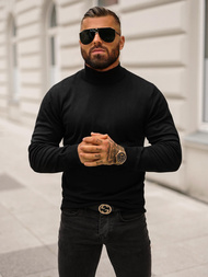 Sweter męski półgolf czarny OZONEE O/BM201