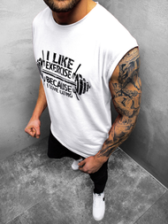 Koszulka bez rękawów męska biała OZONEE MACH/M1210Z