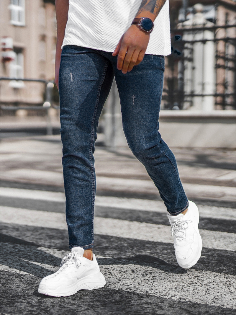 Spodnie jeansowe męskie ciemno-niebieskie OZONEE E/5193/02