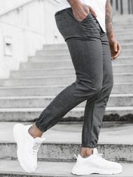 Spodnie męskie chino joggery grafitowe OZONEE DJ/5255/21Z