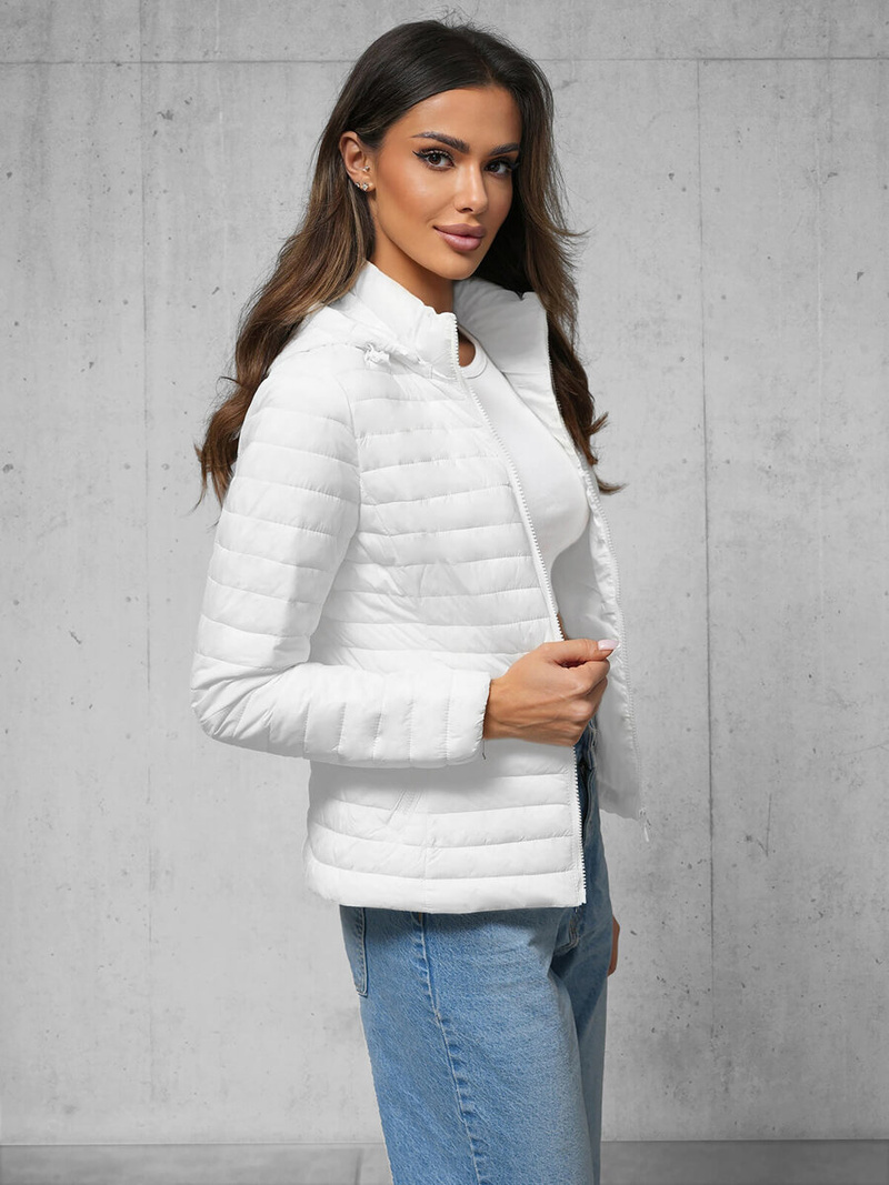 Kurtka damska pikowana biała OZONEE O/H117Z