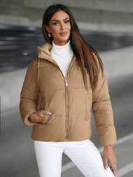 Kurtka zimowa damska pikowana jasno-beżowa OZONEE JS/16M9187/158Z