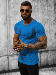 T-shirt męski niebieski OZONEE O/T132/17Z