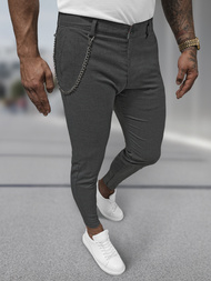 Spodnie męskie chino materiałowe grafitowe OZONEE DJ/3300