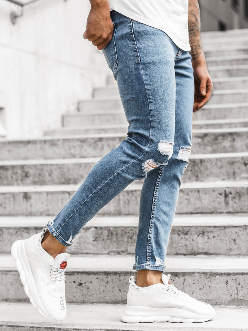 Spodnie jeansowe męskie niebieskie OZONEE DP/588/R1