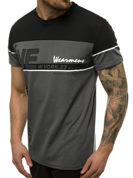 T-Shirt męski grafitowy OZONEE JS/SS11002Z