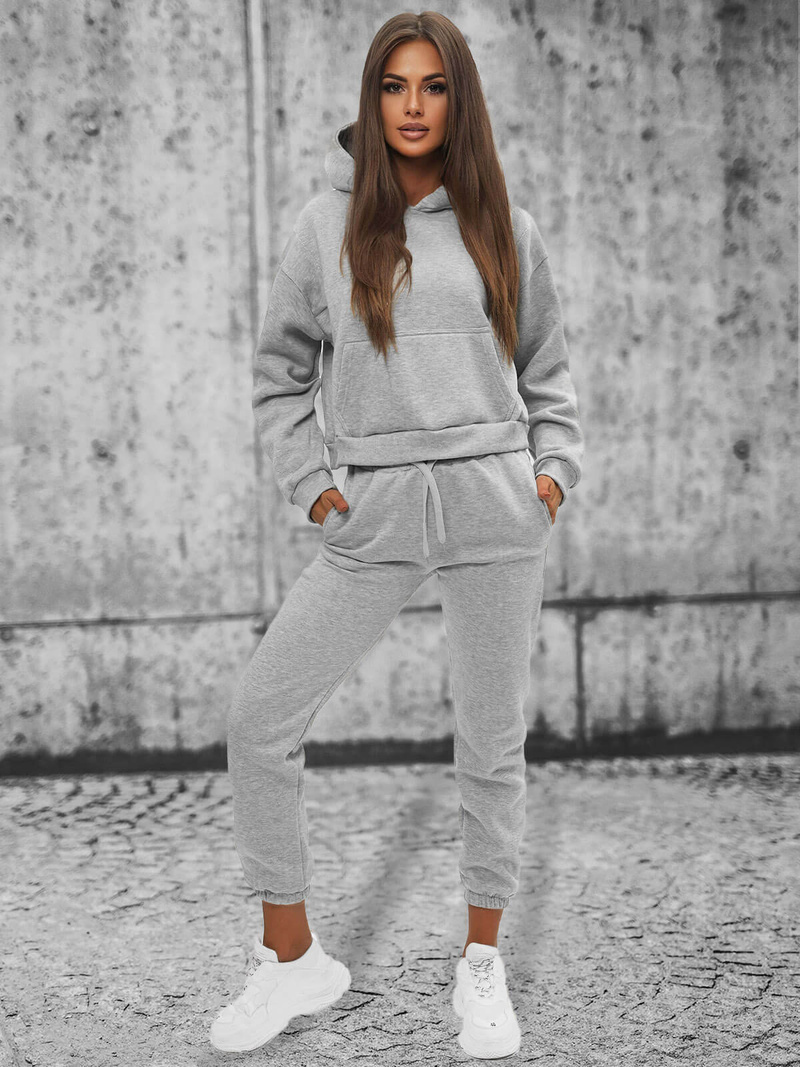 Жіночий спортивний костюм з двох частин Сiрий OZONEE JS/8C69/2Z