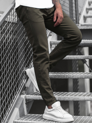 Spodnie męskie chino joggery khaki OZONEE JB/JP1145/17