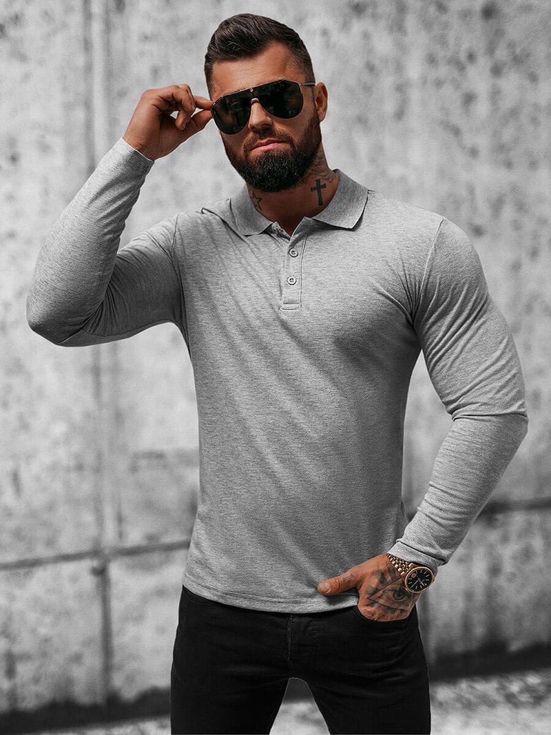 Longsleeve męski szary OZONEE O/B263