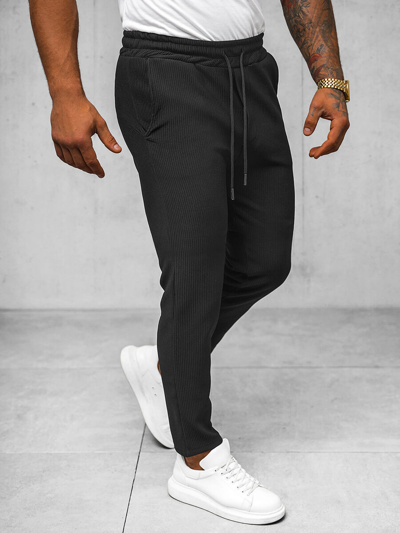 Spodnie męskie chino czarne OZONEE O/K963SP