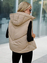 Стьобаний жіночий жилет Бежева OZONEE JS/16M9291/62