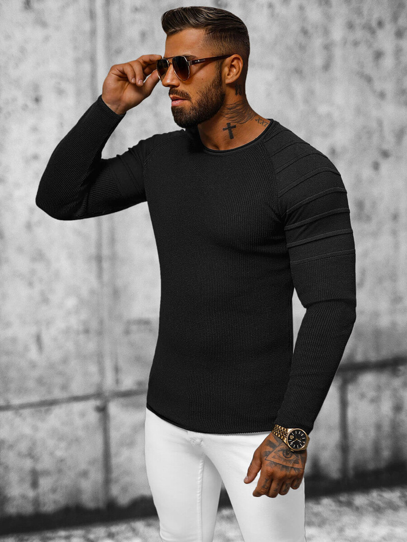 Sweter męski czarny OZONEE L/2500