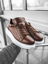 Sneakersy brązowo-białe OZONEE CH/257