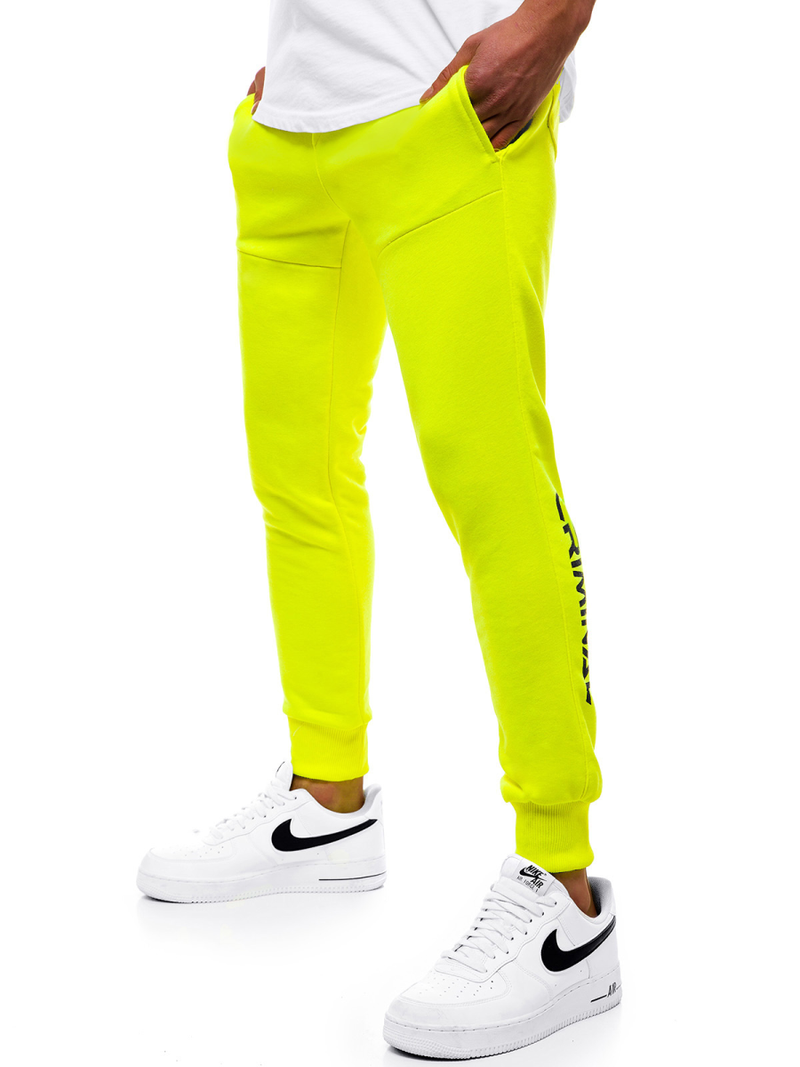 Spodnie dresowe męskie żółte-neon OZONEE G/11129
