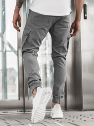 Spodnie męskie joggery szare OZONEE A/0853 
