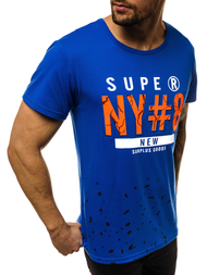 T-Shirt męski niebieski OZONEE JS/KS2028Z