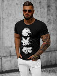 T-shirt męski czarny OZONEE JS/KS1997Z