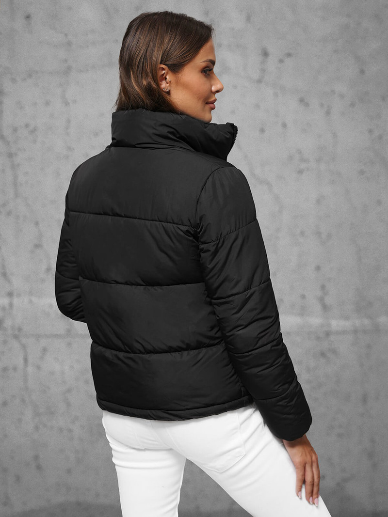 Kurtka zimowa damska pikowana czarna OZONEE JS/16M9107/392