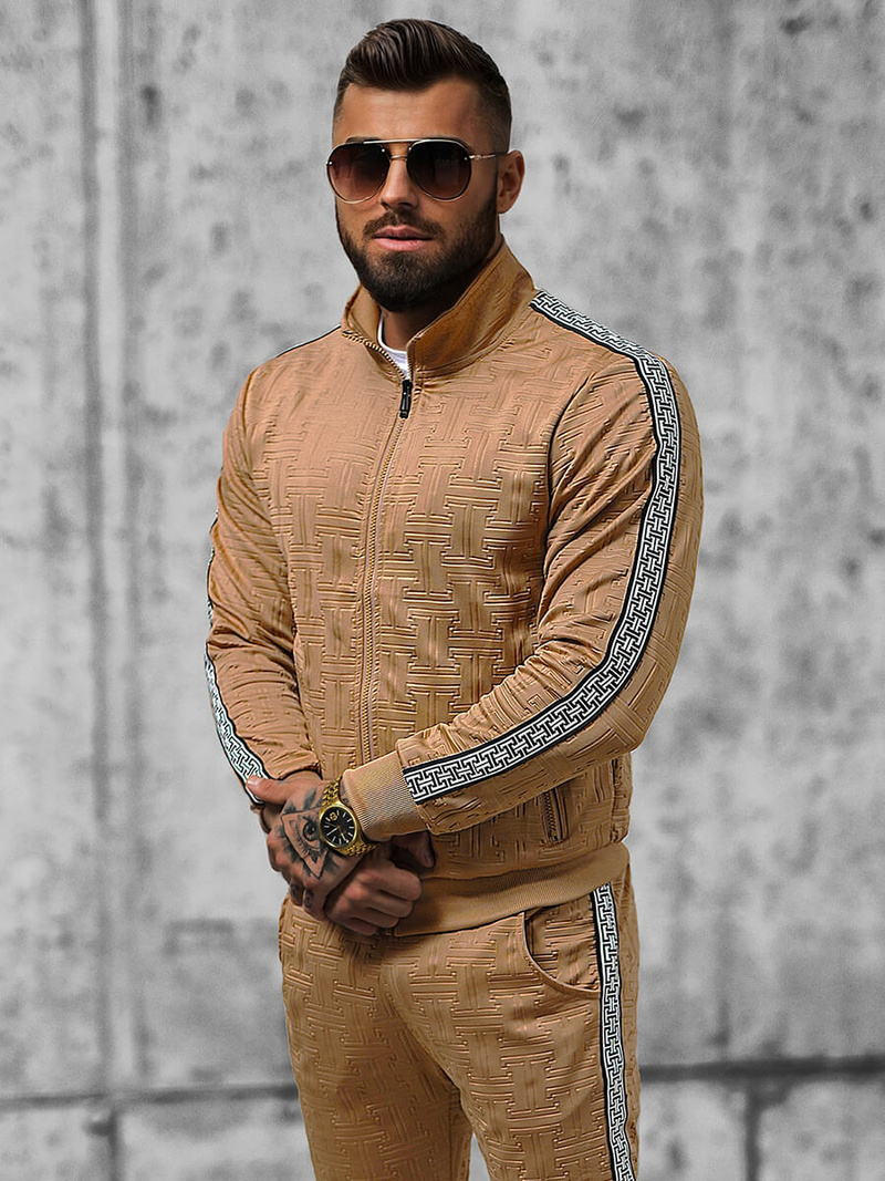 Komplet dresowy męski beżowy OZONEE O/3A163