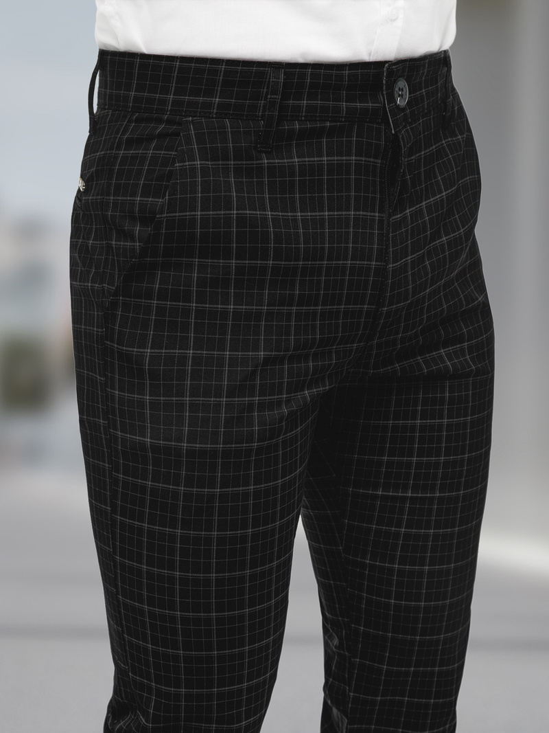 Spodnie męskie chino materiałowe czarne OZONEE DJ/5515