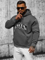 Bluza z kapturem oversize grafitowa OZONEE O/SWE23019