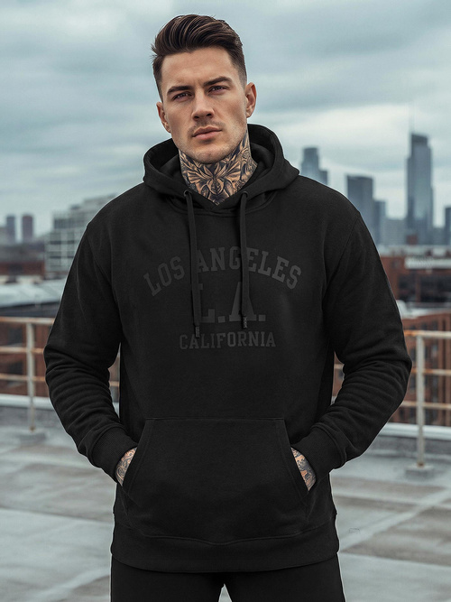 Bluza z kapturem męska czarna OZONEE JS/8B1972/3