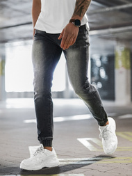 Spodnie jeansowe joggery męskie czarne OZONEE NB/MP0053/2N