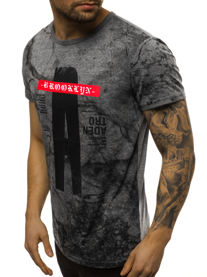 T-Shirt męski grafitowy OZONEE JS/SS10921