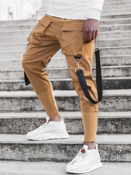 Spodnie męskie chino joggery camelowe OZONEE G/11133