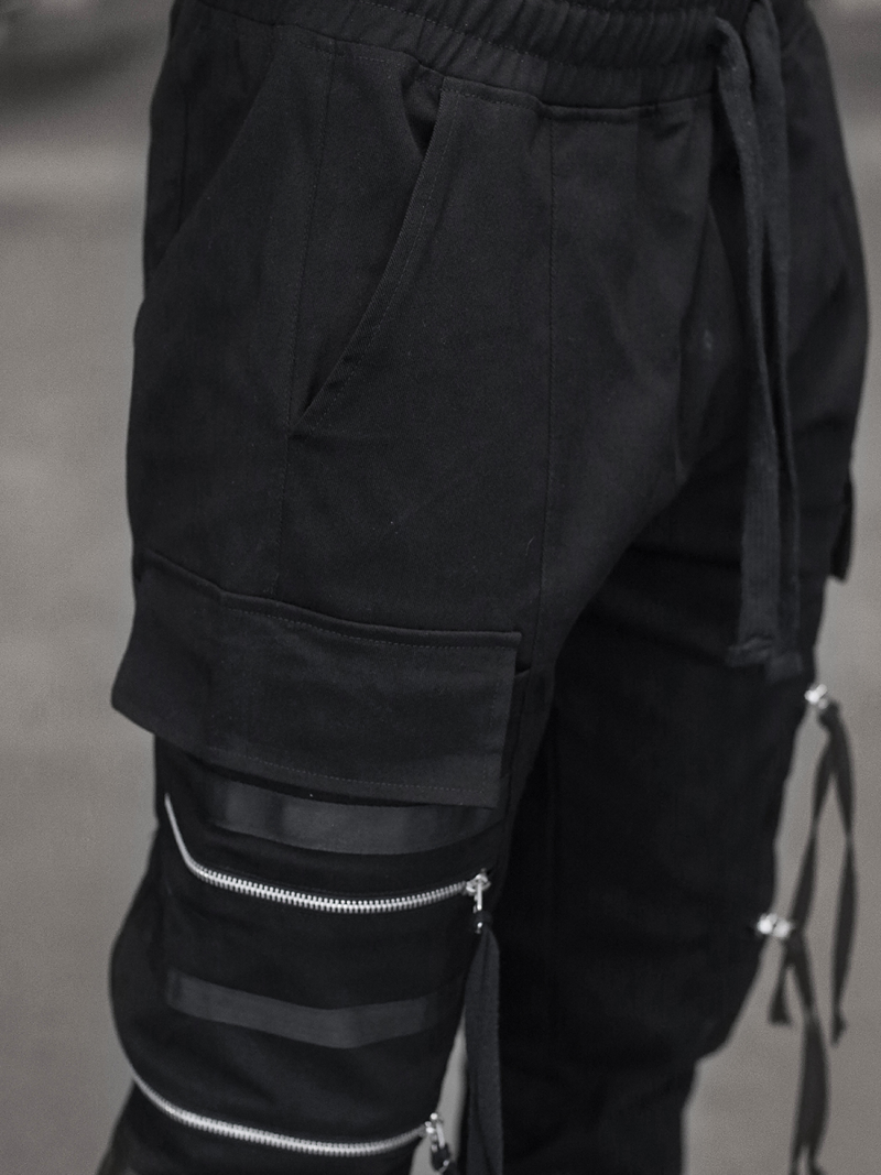 Spodnie męskie chino joggery czarne OZONEE G/11146