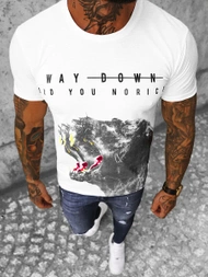 T-Shirt męski biały OZONEE O/1298Z