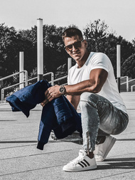 Spodnie jeansowe męskie niebieskie OZONEE T/78011