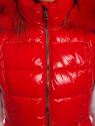 Стьобаний жіночий жилет червоний OZONEE O/DK027/4