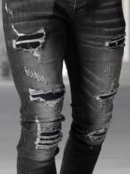 Spodnie jeansowe męskie slim fit czarne OZONEE NB/MP0075NZ