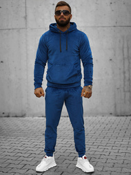 Komplet dresowy męski welurowy granatowy OZONEE O/12139