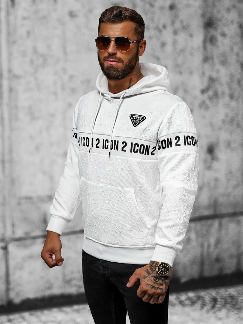 Толстовка чоловіча біла OZONEE JS/3B573