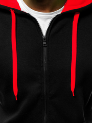 Bluza rozpinana męska czarno-czerwona OZONEE JS/2013